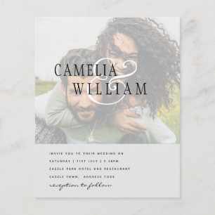 Flyer Convite de Casamento FOTO Anúncio de Noivado Salve