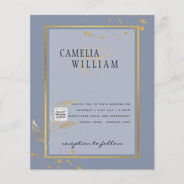 FLYER CONVITE DE CASAMENTO FOTO ORÇAMENTAL CÓDIGO QR RSV (Frente)