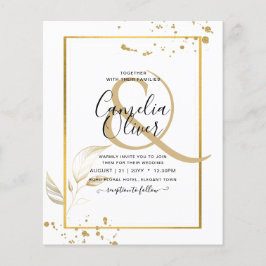 Flyer Convite de Casamento Foto Orçamento Clássico Branc