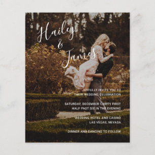 Flyer Convite de Casamento Foto Orçamento Moderno e Eleg