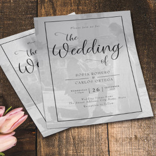 Flyer Convite de Casamento Foto Preto e Branco Econômico
