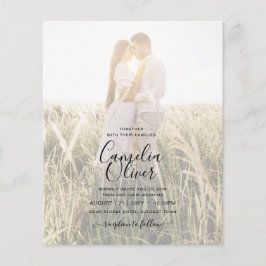 Flyer CONVITE DE CASAMENTO FOTO Tinta Rosa Roxo LeahG