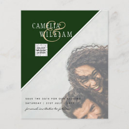 Flyer CONVITE DE CASAMENTO FOTOGRÁFICO CÓDIGO QR Rsvp Ve