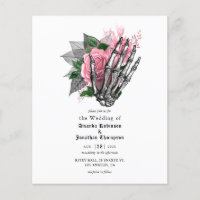Convite De Casamento Gótico, De Esqueleto Floral R