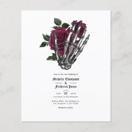 Flyer Convite De Casamento Gótico Floral Burgundy