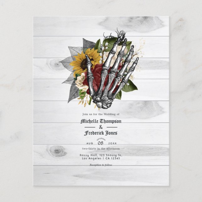 Flyer Convite de casamento Gótico Floral Floral de outon (Frente)