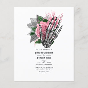 Flyer Convite De Casamento Gótico Floral Rosa