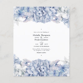 Flyer Convite de Casamento Hortênsias Azuis