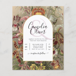 Flyer Convite de casamento Inverso da Borgonha Botânica 