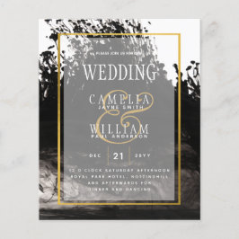 Flyer Convite de casamento LeahG Black Dourado INK