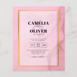 Flyer Convite de Casamento LeahG Blush Rosa Dourado INK 