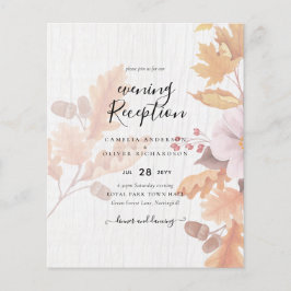 Flyer Convite de Casamento LeahG Terracotta Folhas de Ou