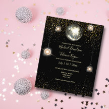 convite de casamento luzes brilhantes bola de disc