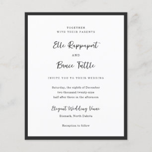 Flyer Convite de Casamento Minimalista Tipografia Modern