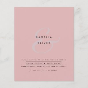 Flyer Convite de Casamento Moderno com Ampersand e Códig