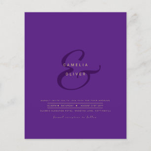 Flyer Convite de Casamento Moderno com Ampersand e Códig