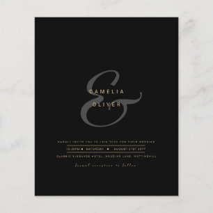 Flyer Convite de Casamento Moderno com Ampersand e RSVP 