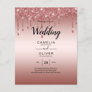 Flyer Convite de casamento Moderno de Discussão Dourada