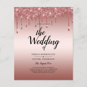Flyer Convite de casamento Moderno de Discussão Dourada