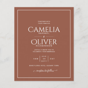 Flyer Convite de Casamento MONOCROMÁTICO Terracotta BUDG