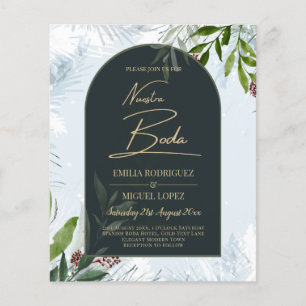 Flyer CONVITE DE CASAMENTO NUESTRA BODA Winter Greenery