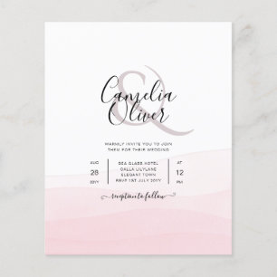 Flyer Convite de Casamento Ombre Rosa Gelado
