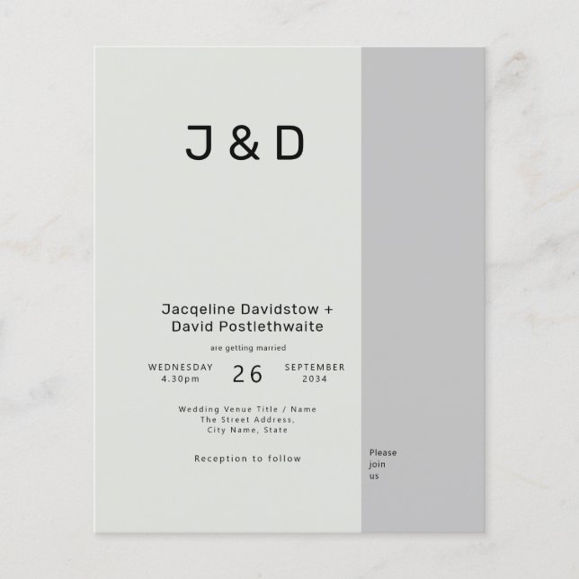 Flyer Convite de Casamento Orçamento Sage Gray (Frente)