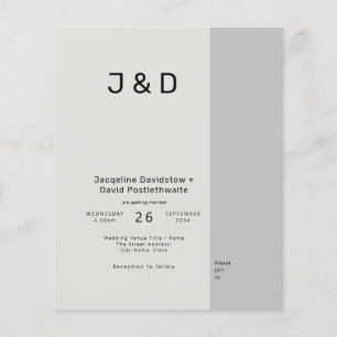 Flyer Convite de Casamento Orçamento Sage Gray