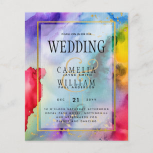 Flyer CONVITE DE CASAMENTO ORGULHO ARCO-ÍRIS Tinta LeahG