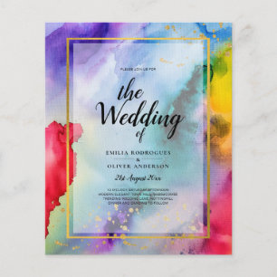 Flyer CONVITE DE CASAMENTO ORGULHO ARCO-ÍRIS Tinta LeahG