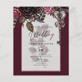 Flyer Convite de casamento outono inverno vinho de Borgo
