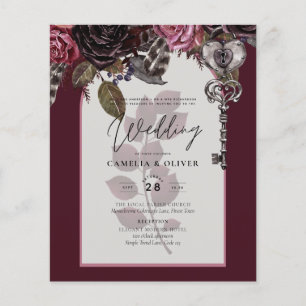 Flyer Convite de casamento outono inverno vinho de Borgo