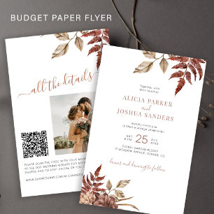 Flyer Convite de casamento QR econômico tudo em um