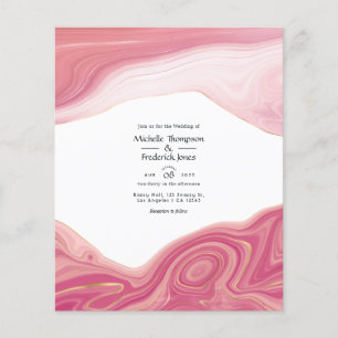 Flyer Convite de Casamento Rose Quartz e Blush Strata