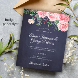 Flyer Convite de casamento rústico econômico com tema fl