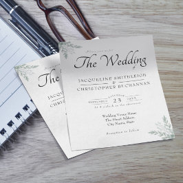 Flyer Convite de Casamento Simples com Eucalipto Verde