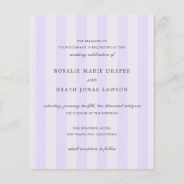 Flyer Convite de Casamento Simples com Listras Roxas Mod