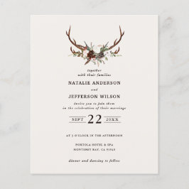 Flyer convite de casamento verde rustic celeiro orçament