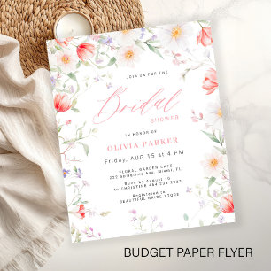 Flyer Convite de chá de bebê selvagem boho econômico
