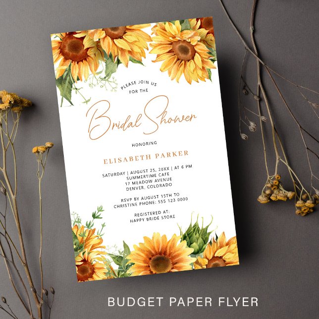 Flyer Convite de chá de panela floral botânico econômico (Criador carregado)