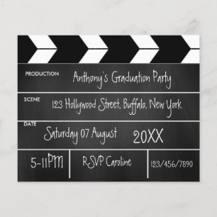 Flyer Convite de Chalkboard para Festa de Formatura de F