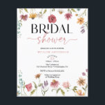 Flyer Convite de Churrasco de Noiva Boho Campo de Flores<br><div class="desc">Este design apresenta um delicado buquê de guirlanda de flores silvestres pintadas à mão e folhagens juntamente com uma adorável combinação de fontes modernas e rústicas. Veja a coleção completa para mais itens correspondentes!</div>