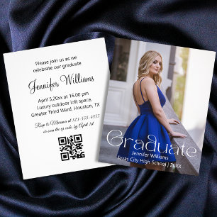 Flyer convite de código qr para festa de formatura com f