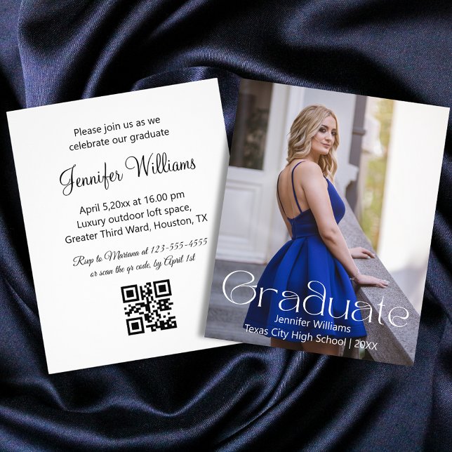 Flyer convite de código qr para festa de formatura com f (Criador carregado)