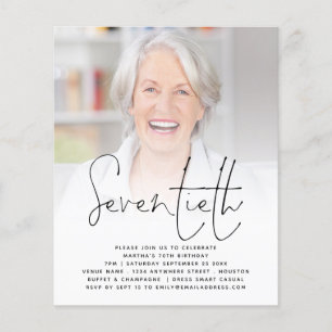 Flyer Convite de festa de aniversário de 70 anos com fot