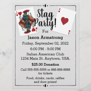 Flyer Convite de Festa de Despedida de Solteiro com Cart