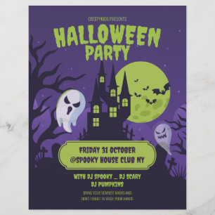 Flyer Convite de festa de fantasia de Halloween Festa de