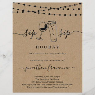 Flyer Convite de festas de aposentadoria engraçado