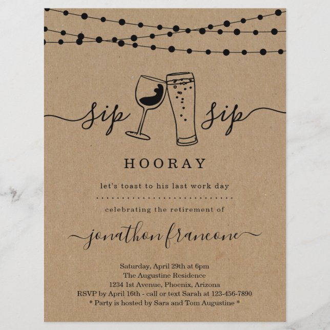 Flyer Convite de festas de aposentadoria engraçado (Frente)