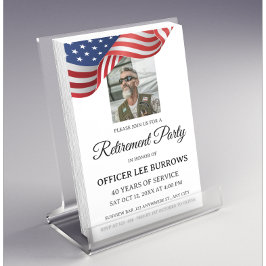 Flyer Convite de festas de aposentadoria militar de foto